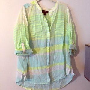 Neon Button Up, 14/16 (Lane Bryant)